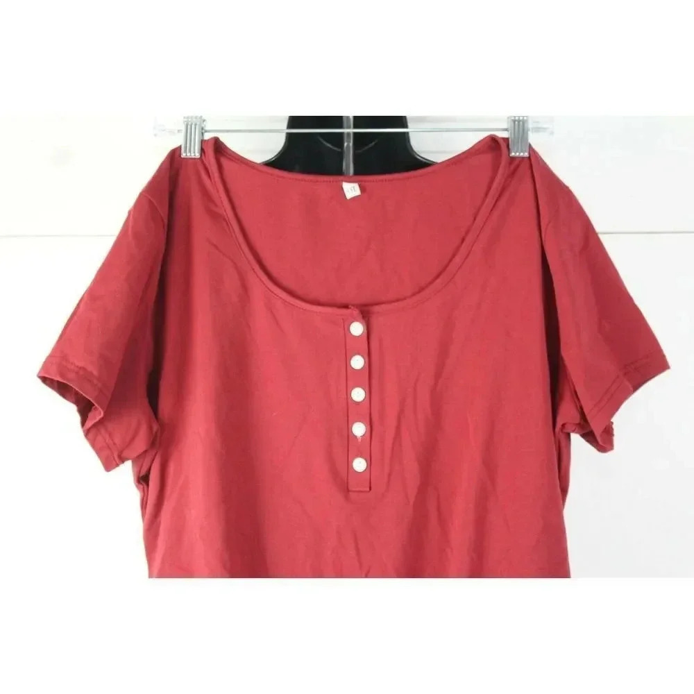 ladies burgundy one piece body blouse size XXL - Picture 2 of 4